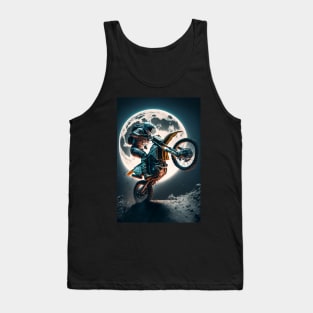 Dirt bike stunt on the moon Tank Top